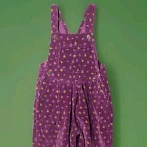 Vintage Y2K Floral Velvet Velour Overalls 24 Month Purple 90s